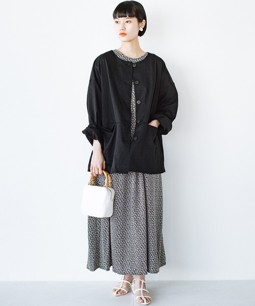 「haco!」 「que made me」7分袖ワンピース MEDIUM ブラック系その他 レディース_画像8