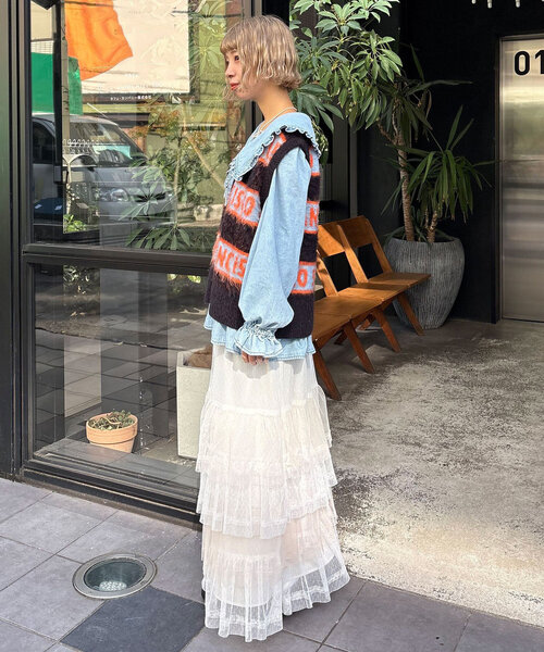 「HELLO.SANFRANCISCO」 ニットベスト ONE SIZE グレー レディース_画像5