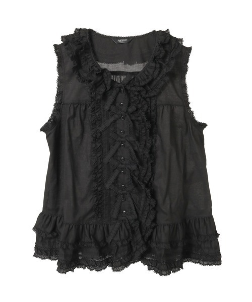 ピンクハウス　ベスト　中綿　リボン　軽量　新品 PINK HOUSE（ピンクハウス） ベスト ジレ リボンモチーフいっぱい