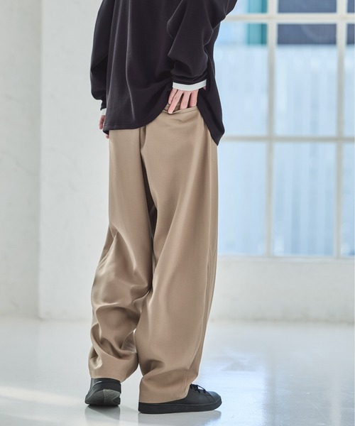 LAKOLE（ラコレ） パンツ 「セットアップ可」ツイルバレルレッグパンツ