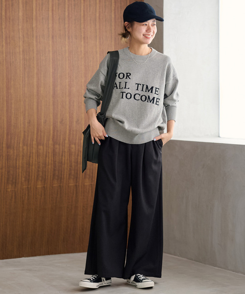 「JOURNAL STANDARD relume」 長袖ニット FREE チャコールグレー レディースの画像