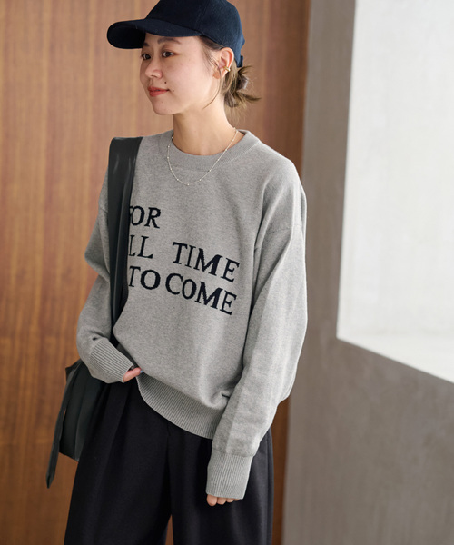 「JOURNAL STANDARD relume」 長袖ニット FREE チャコールグレー レディースの画像