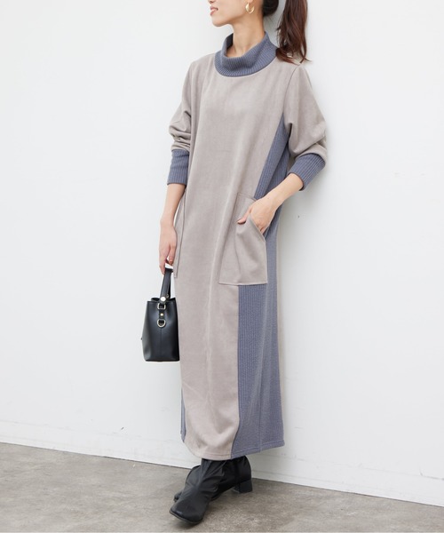 「Chez toi」 長袖ワンピース FREE モカ レディース_画像3