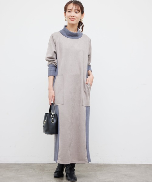 「Chez toi」 長袖ワンピース FREE モカ レディース_画像4