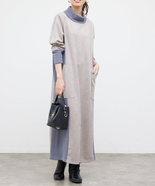 「Chez toi」 長袖ワンピース FREE モカ レディース_画像5