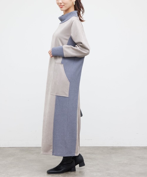 「Chez toi」 長袖ワンピース FREE モカ レディース_画像7