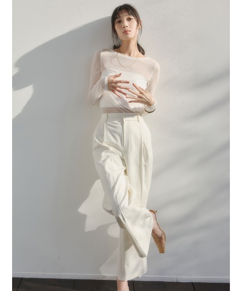 （新品）　anuans パンツ anuans（アニュアンス） パンツ コットンクロスワイドパンツ