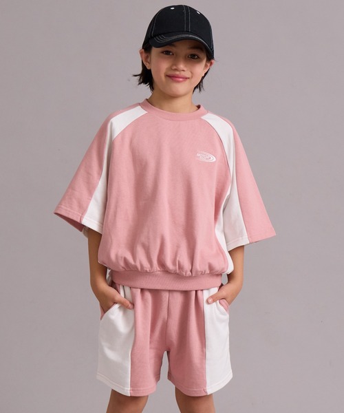 エンポリオアルマーニ　キッズ　ピンク フード付きショートパンツセット エンポリオ アルマーニ】 フレッシュで遊び心のある、春にぴったりな
