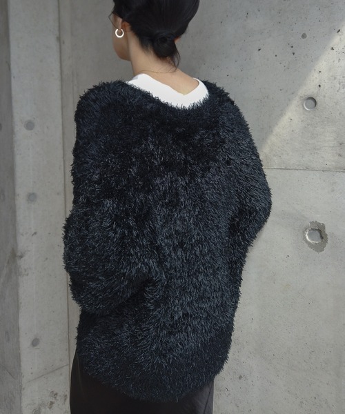 「y/m by RIKA」 ニットカーディガン FREE ブラック レディース_画像6