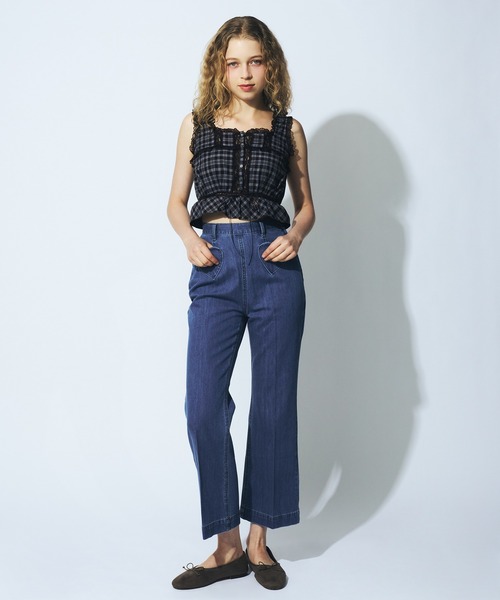 DEICY（デイシー） ブラウス シャツ レースドッキングチェックブラウス