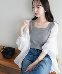タンクトップ ノースリーブ 「WEB限定」ラメ...の詳細画像1