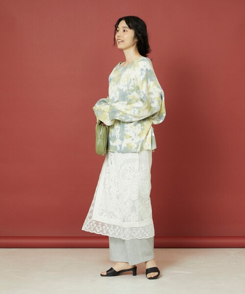 「Freada」 長袖カットソー フリ- グリーン レディース_画像6
