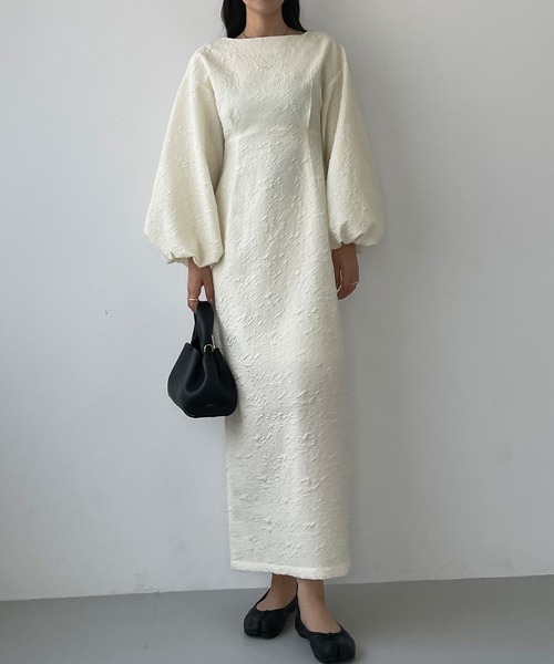 「Louere」 長袖ワンピース SMALL ベージュ レディース_画像6