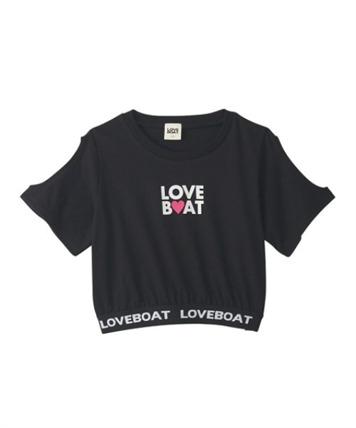 tシャツ 「LOVE BOAT」肩開き半袖Tシャツ キッズ 子供服 女の子