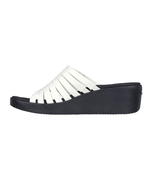 「SKECHERS」 フラットサンダル 26cm ホワイト×ブラック レディース_画像4