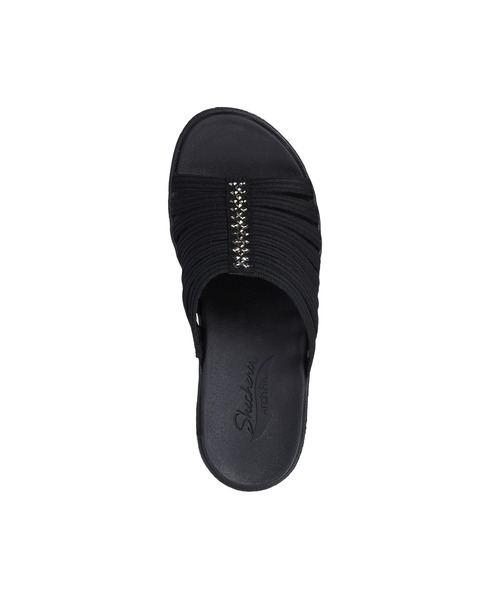 「SKECHERS」 フラットサンダル 26cm ホワイト×ブラック レディース_画像5