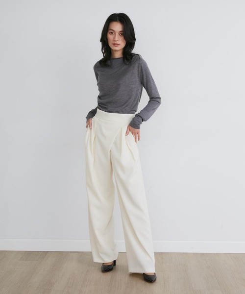 ワイドパンツ パンツ ツイミーツイルヘビー ラップパンツ「la veille by SUPERIOR CLOSET」 レディースの画像