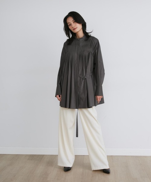 ワイドパンツ パンツ ツイミーツイルヘビー ラップパンツ「la veille by SUPERIOR CLOSET」 レディースの画像