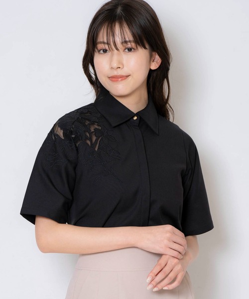 「NOELA」 半袖シャツ フリー オフホワイト レディース_画像2