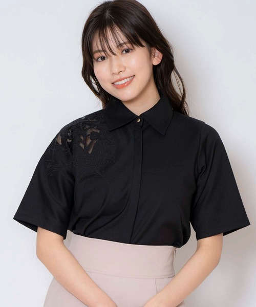 「NOELA」 半袖シャツ フリー オフホワイト レディース_画像3
