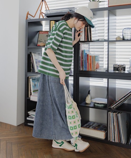 niko and…（ニコアンド） デニムスカート LARGE グレー レディース