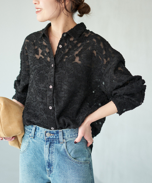 新品✨春物❣️ Spick and Span上品✨袖ギャザーシアーブラウス Spick＆Span（スピック アンド スパン） ブラウス シャツ 「WEB限定