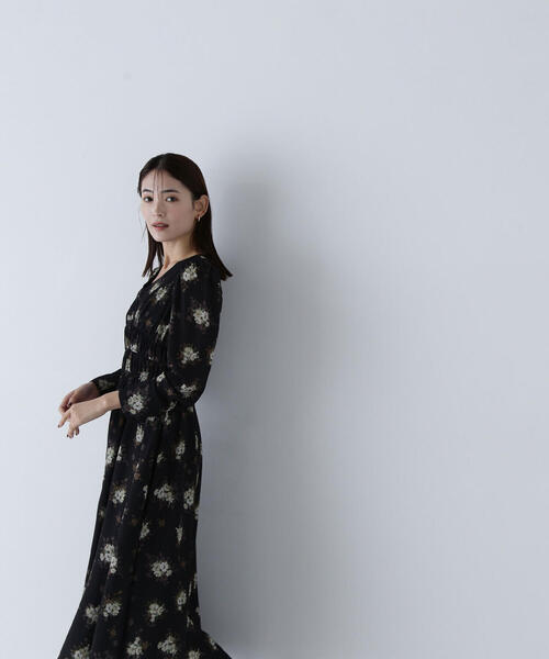 「NATURAL BEAUTY BASIC」 長袖ワンピース MEDIUM ブラック系その他 レディース_4