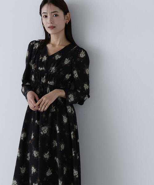 「NATURAL BEAUTY BASIC」 長袖ワンピース MEDIUM ブラック系その他 レディース_6