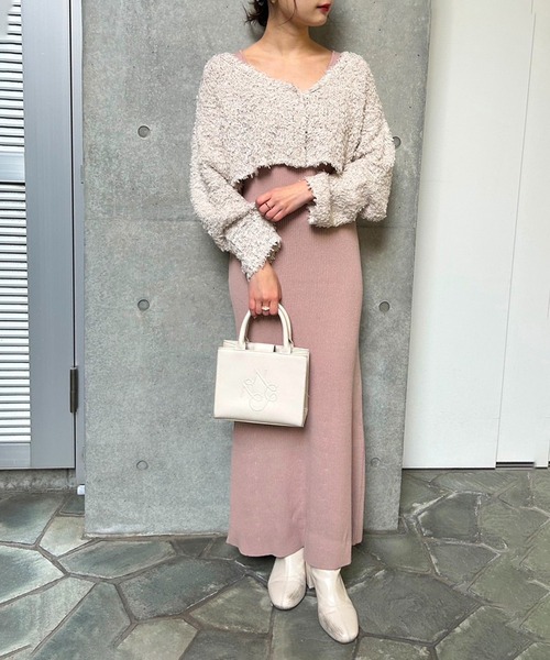 「one after another NICE CLAUP」 コンビワンピース FREE グレー レディース_画像2