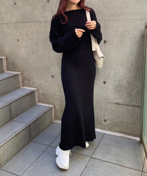 「one after another NICE CLAUP」 コンビワンピース FREE グレー レディース_画像4