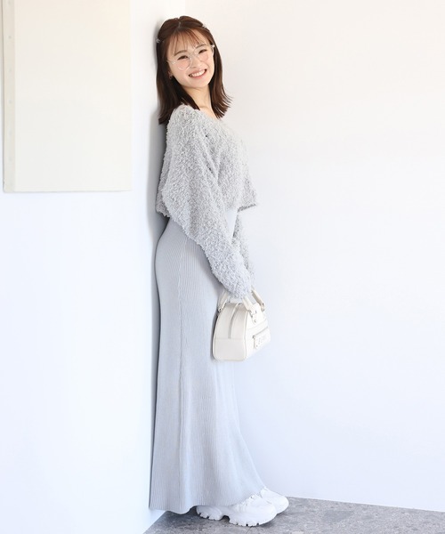 「one after another NICE CLAUP」 コンビワンピース FREE グレー レディース_画像10