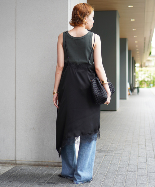 AP STUDIO ワンピース レースサテンキャミドレス : ZOZOTOWN Yahoo!店