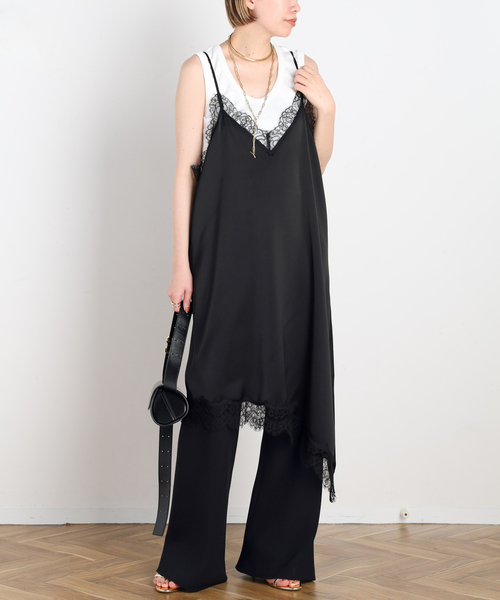 AP STUDIO ワンピース レースサテンキャミドレス : ZOZOTOWN Yahoo!店