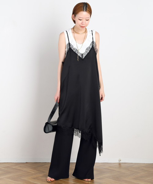 AP STUDIO ワンピース レースサテンキャミドレス : ZOZOTOWN Yahoo!店