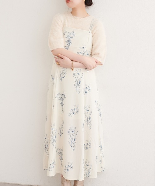 natural couture ワンピース カットジョーゼットキャミワンピース