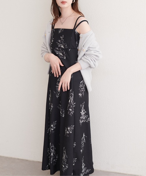 natural couture ワンピース カットジョーゼットキャミワンピース