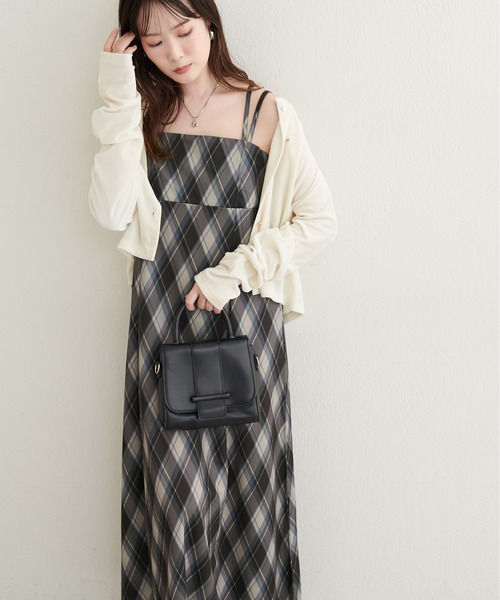 natural couture ワンピース カットジョーゼットキャミワンピース