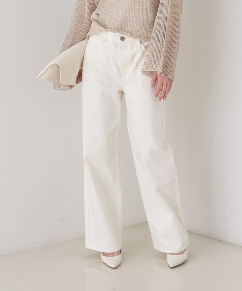 「upperhights」 デニムパンツ 25 ホワイト レディース_画像9