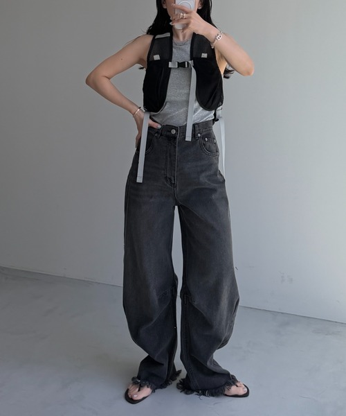 「wee9s」 デニムパンツ M ブラック レディース_画像5