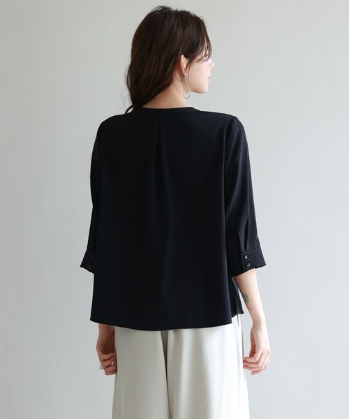 DRESS+ ブラウス シャツ 七分袖 2way トップス プルオーバー