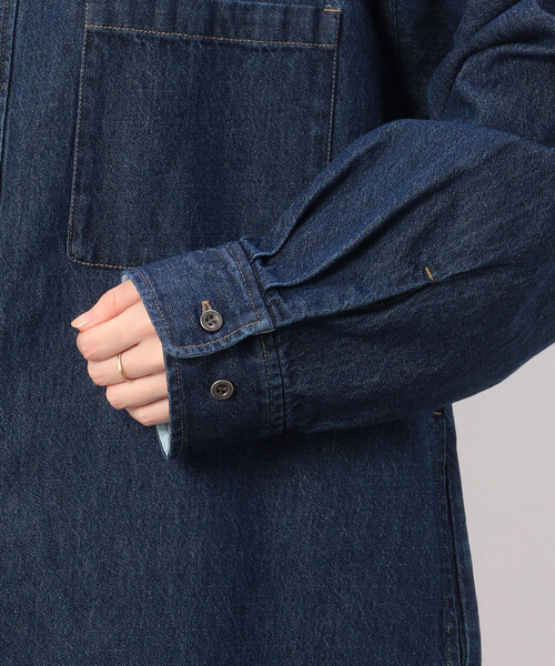 ブラウス シャツ デニム　ボーイフレンド　シャツブルゾン/セットアップ対応 レディース green label relaxing ブラウス シャツ デニム アメリカン