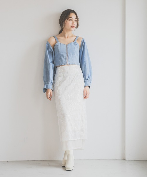 MARBLE ビスチェ ＆ボレロ mysty woman アンサンブル デニムボレロビスチェSET 108902