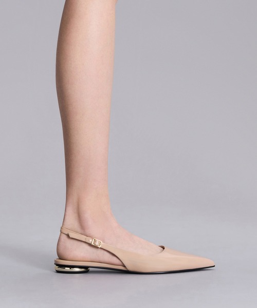 上品★Charles&Keith 編み込み リボン付 バレエシューズ Charles&Keith(チャールズアンドキース) フラットシューズ