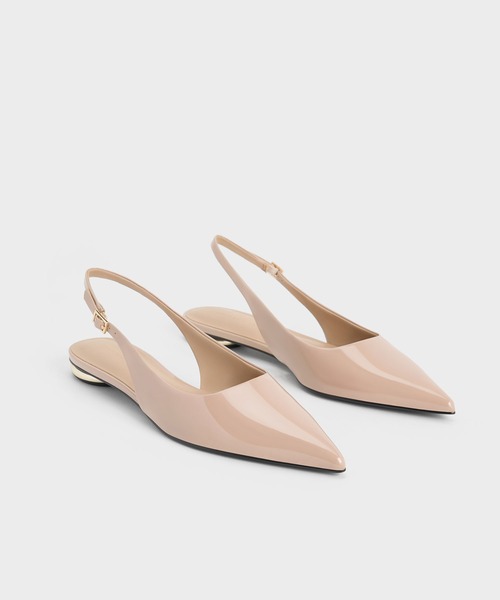 CHARLES ＆ KEITH バレエシューズ パンプス パテント ポイン