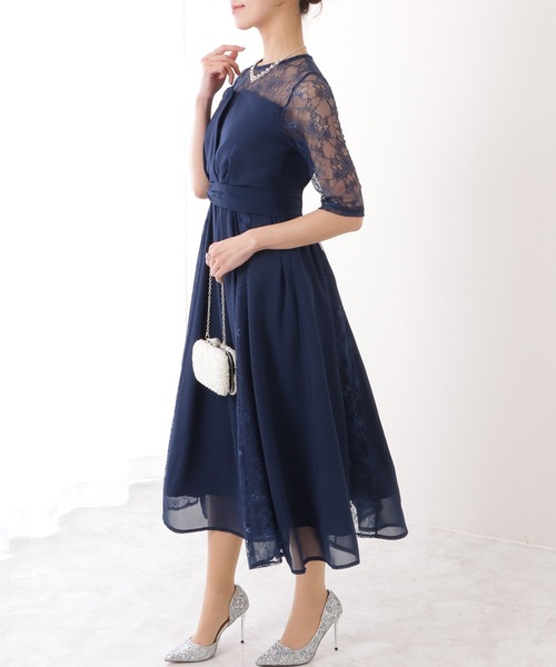 Lace Ladies（レースレディース） ドレス レース レイヤード 5分袖