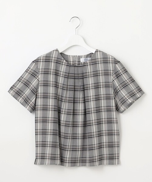 tシャツ シアーストライプチェック カットソー レディース tシャツ シアーストライプ＆チェック カットソー レディース