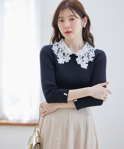 tocco closet（トッコ クローゼット） ニット セーター 2WAYレース