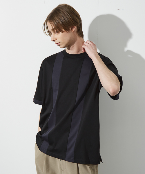 ABAHOUSE（アバハウス） tシャツ パネルストライプ Tシャツ メンズ