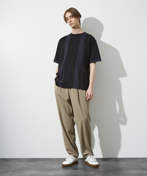 ABAHOUSE（アバハウス） tシャツ パネルストライプ Tシャツ メンズ
