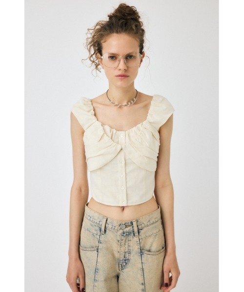 ブラウス シャツ CREPE SHEER GATHERED BLOUSE レディース sheer gather blouse（シャツ・ブラウス） | CODE A（コードエー